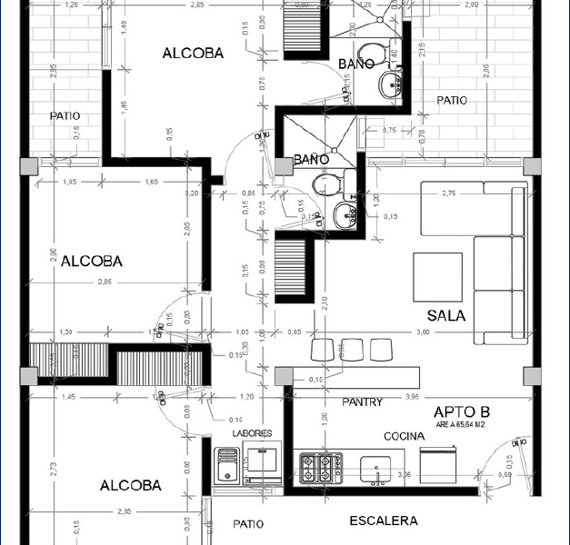 Plano Villa Raque apartamento 102