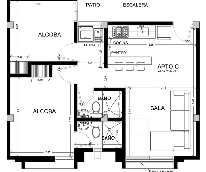 Plano Villa Raque Apartamento 201