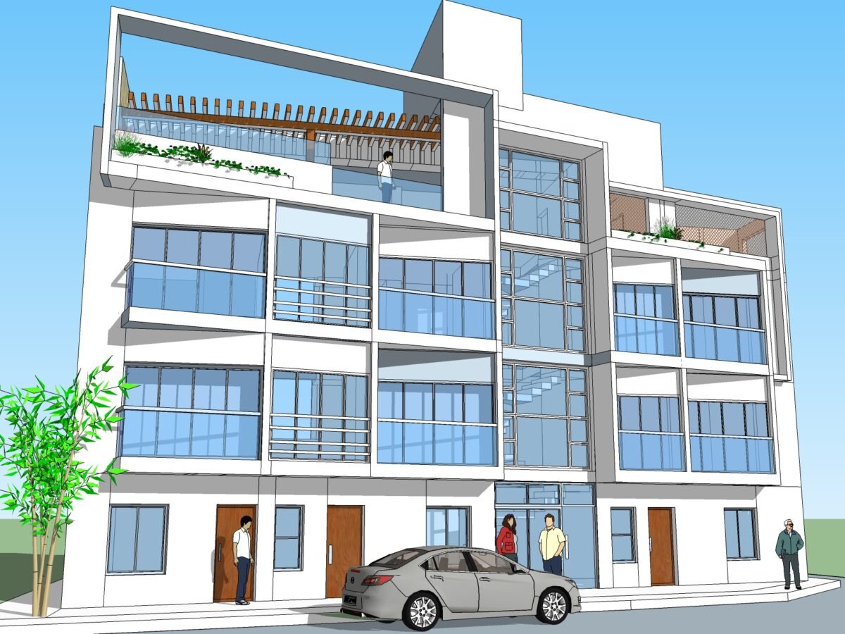 render de la fachada del proyecto "The Hope Living"