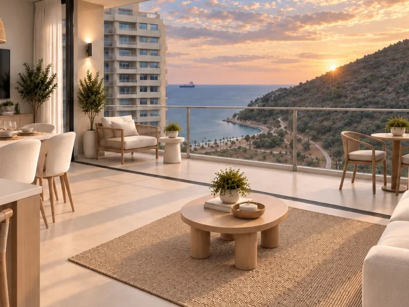 Visualización ilustrativa del apartamento Praia Natura 1012, Torre 2, Cabo Tortuga, Santa Marta. Imagen conceptual del inmueble comercializado por RMBI Constructora.